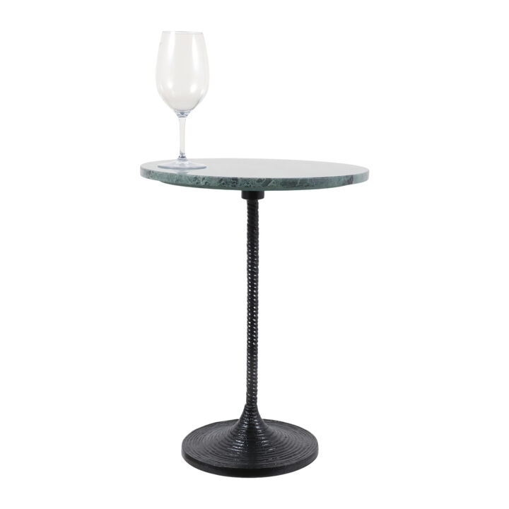 Twisted Accent Table with Green Marble Top