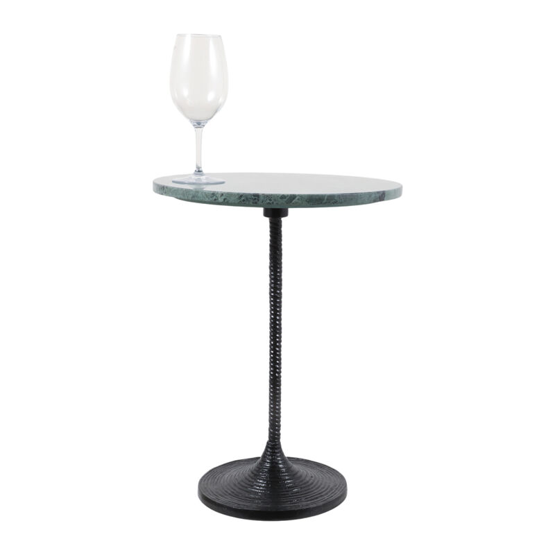 Twisted Accent Table with Green Marble Top image number 1