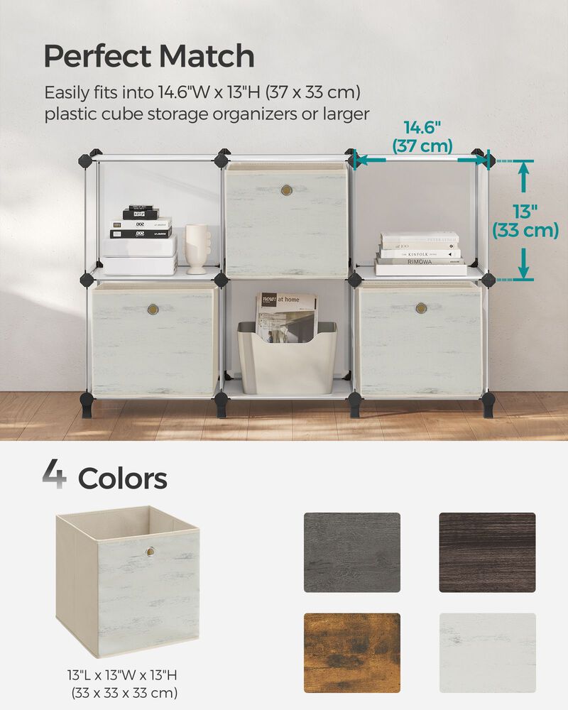 Foldable Storage Organizer Boxes &ndash; Set of 6 Storage Cubes for Clothes