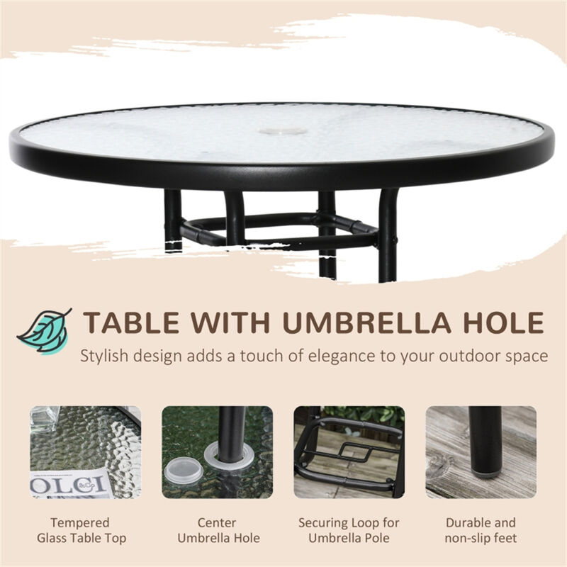 Compact Tavern Outdoor Bar Set With An Umbrella For Garden image number 3