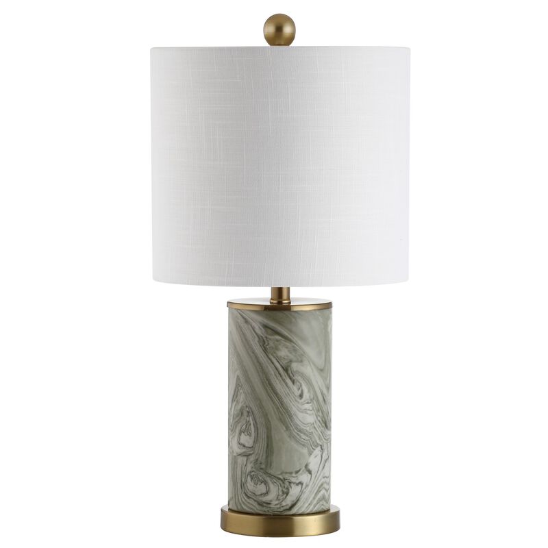 Swirl 20.5" Ceramic LED Table Lamp, Gray/Green image number 7