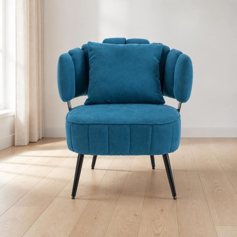 GOODSILO Compact tub accent armchair with pocket coil support, soft chenille upholstery, ideal for small spaces and reading nooks image number 2