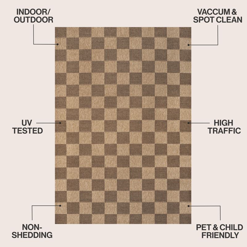 Mason Smart Jute Geometric Boho Checker Weave Indoor/Outdoor Area Rug image number 2
