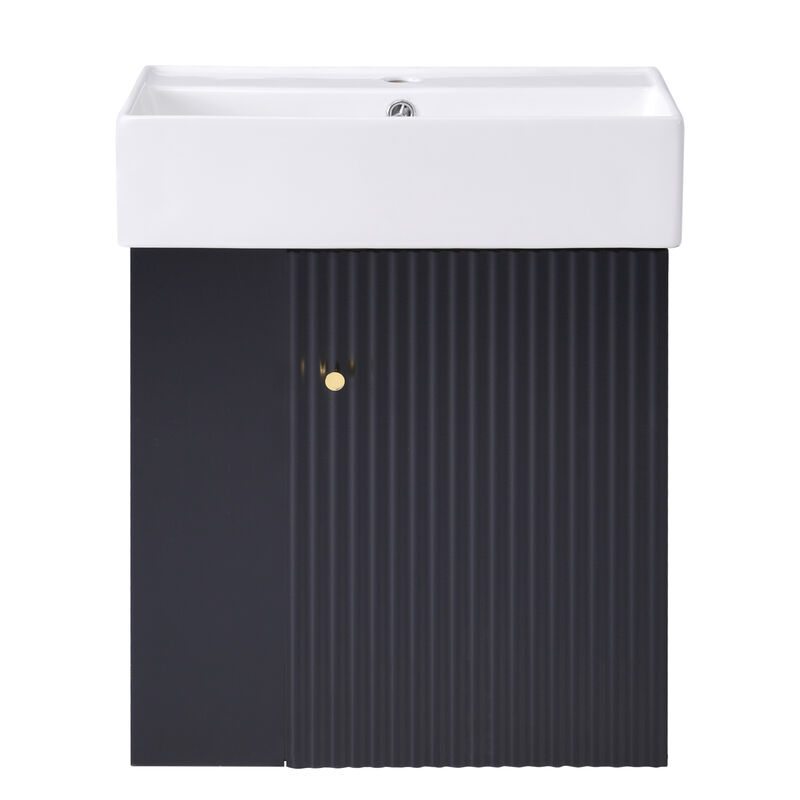 ELEMENT ACE Modern Floating Bathroom Vanity with Ceramic Basin image number 0