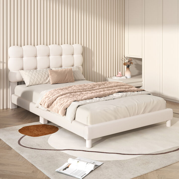 Merax Modern Upholstered Platform Bed with Headboard