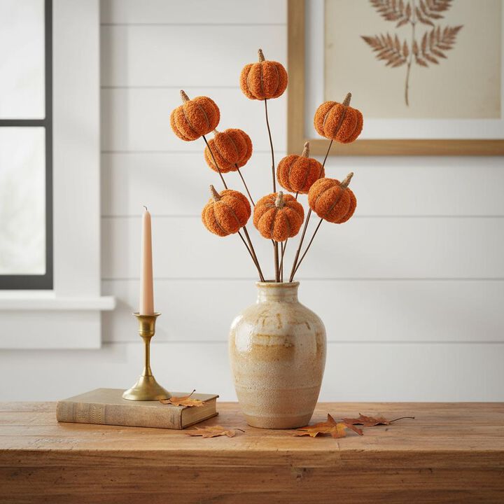 HomeRoots Set of Six Orange and Green Fall Mini Pumpkins Wreath Sprays