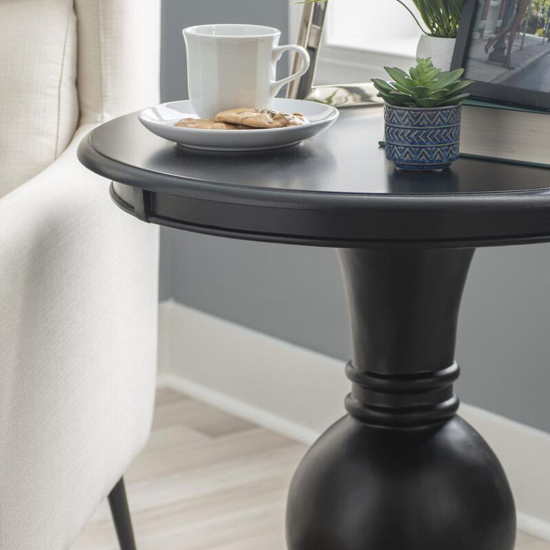 Linon Adeline Round Accent Table Black