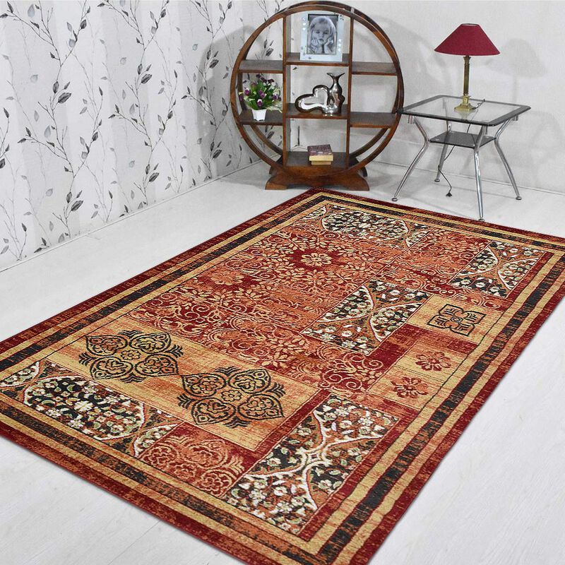 RUGSOTIC CARPETS MACHINE MADE HEATSET POLYPROPYLENE AREA RUGS  - Rectangle Shape, Classic Oriental Traditional  Design, Midium Pile Machine Made Area Rugs (M00042) image number 1