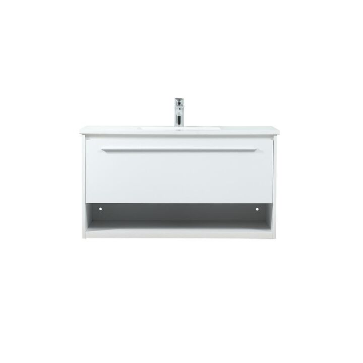 Elegant Kitchen and Bath 36 inch Single bathroom vanity in white