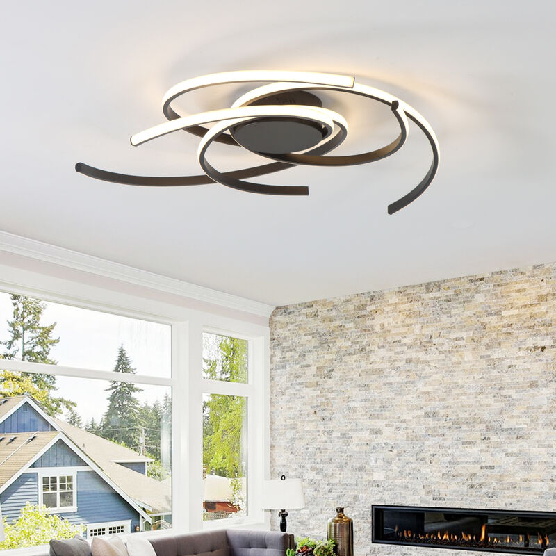 Modern LED Semi Flush Mount with Remote Control image number 4