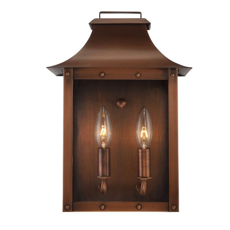 Hivvago Manchester 2-Light Copper Patina Pocket Wall Light
