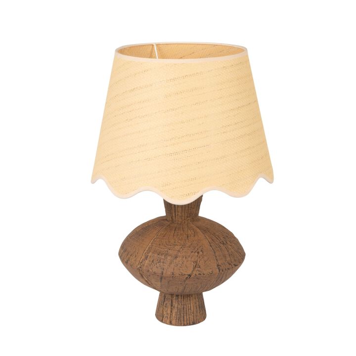 Resin Lamp with Scalloped Edge Shade