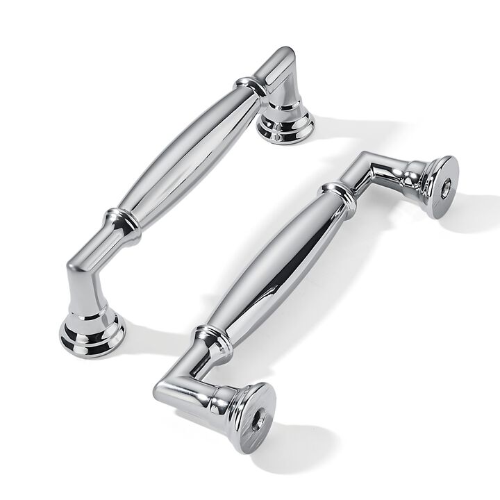 khtumeware 10 Pack 4 Inch(102mm) Polished Chrome Cabinet Pulls Heavy Duty Soild Cabinet Handles Kitchen Cabinet Hardware for Cup