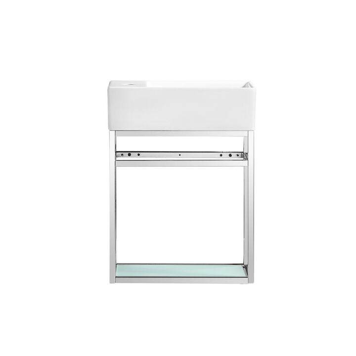 Pierre 19.5 Single, Metal Frame, Open Shelf, Bathroom Vanity