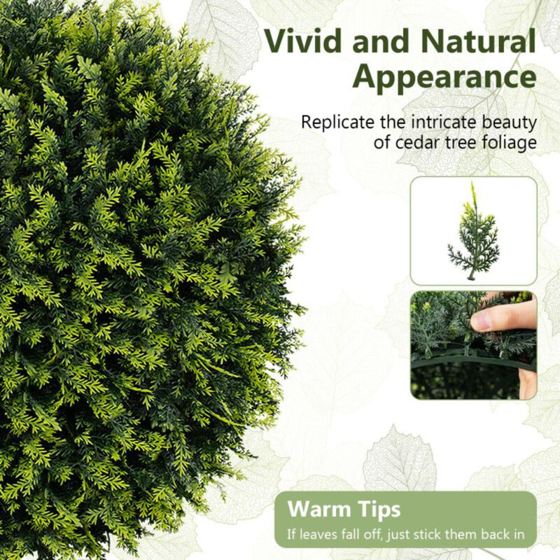 Hivvago 2 Pieces Indoor Outdoor Faux Decorative Balls