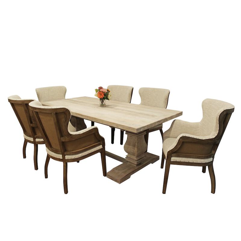 Benedict 81 Rectangle Dining Table in White Wash image number 1