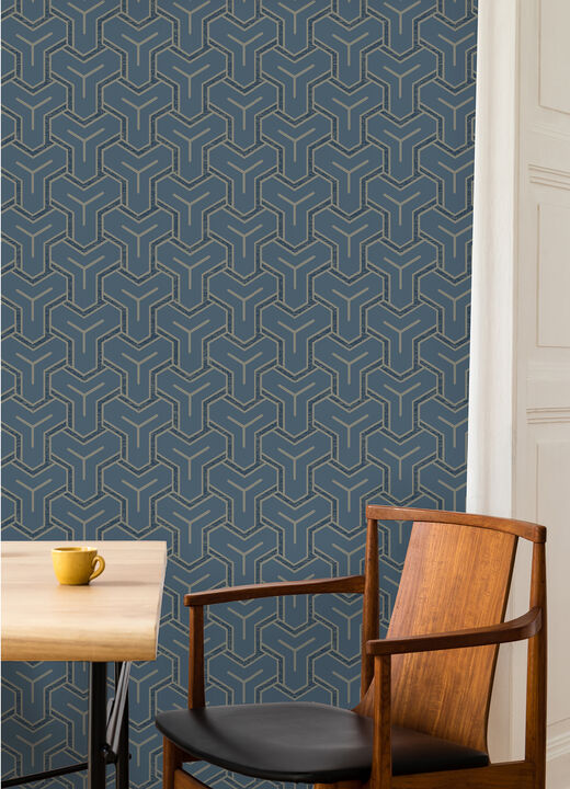 Gautier Blue Tessellate Wallpaper (Set of 2)