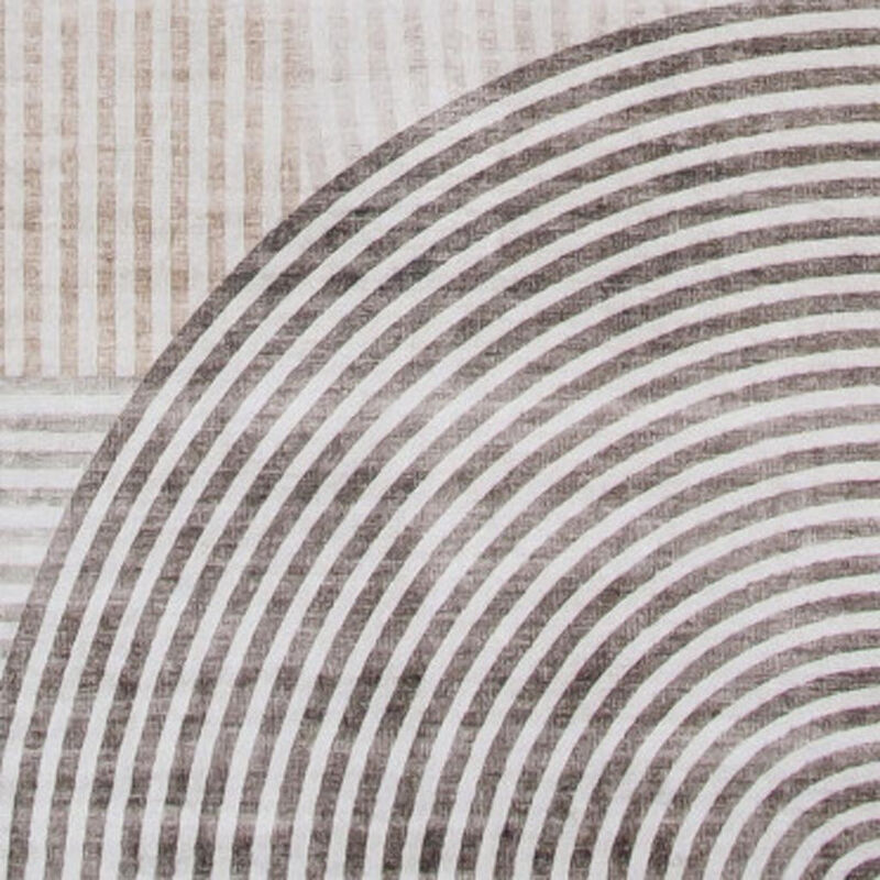 HomeRoots 5' X 8' Beige and Brown Abstract Distressed Area Rug image number 2