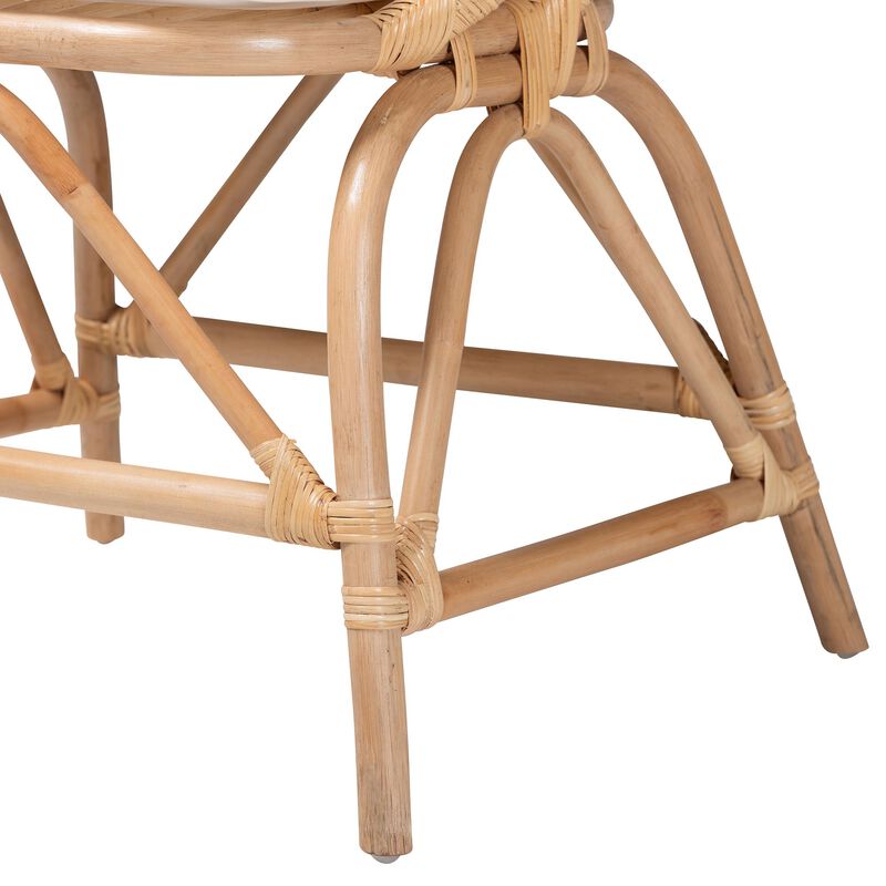 Baxton Studio Abriella Modern Bohemian Natural Brown Rattan Peacock Accent Chair