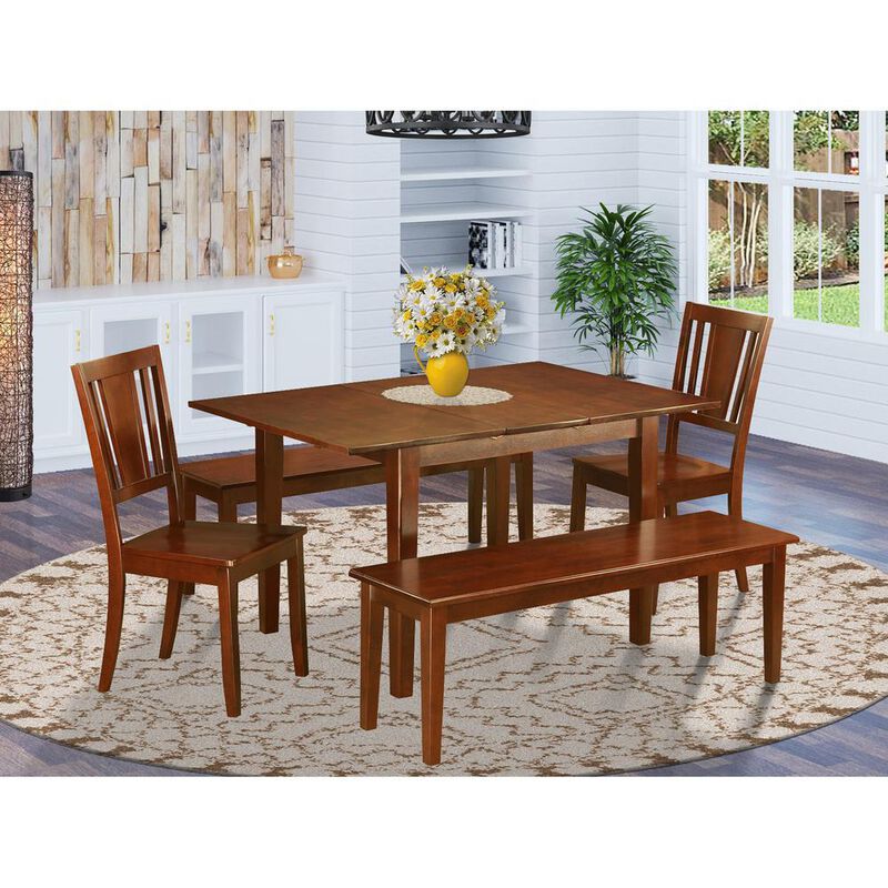 5 Pc Kitchen Table with bench -Tables with 2 Dining Chairs and 2 Benches