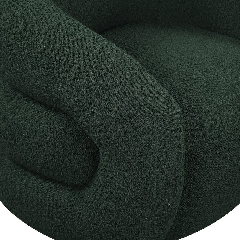 Meridian Furniture Roxbury Green Boucle Fabric Swivel Accent Chair