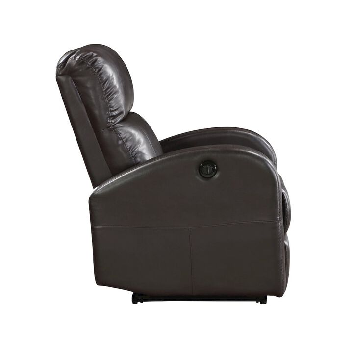 Lexicon Wiley Faux Leather Power Reclining Chair in Brown