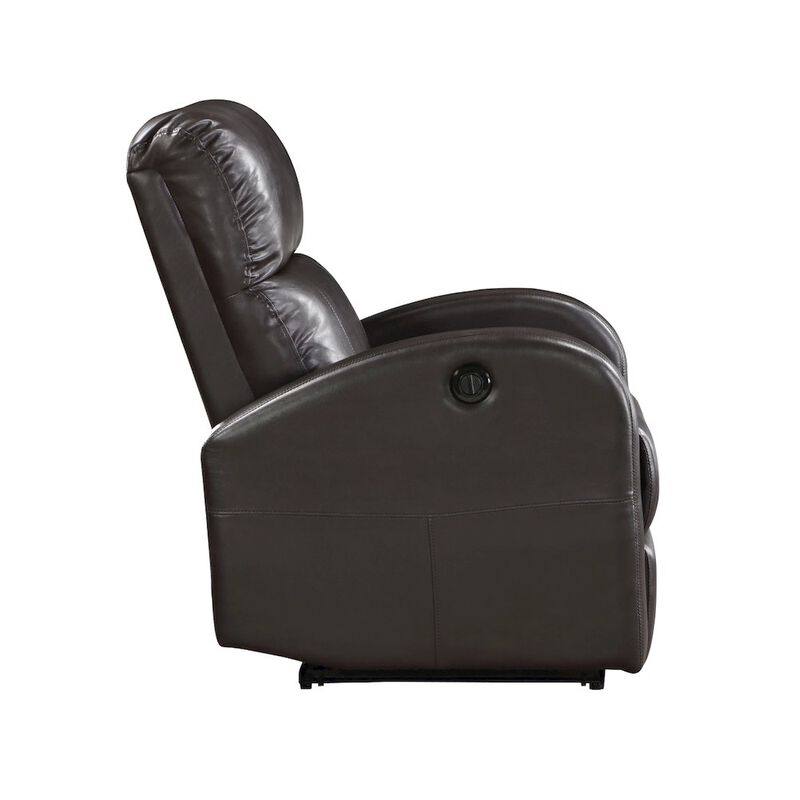 Lexicon Wiley Faux Leather Power Reclining Chair in Brown