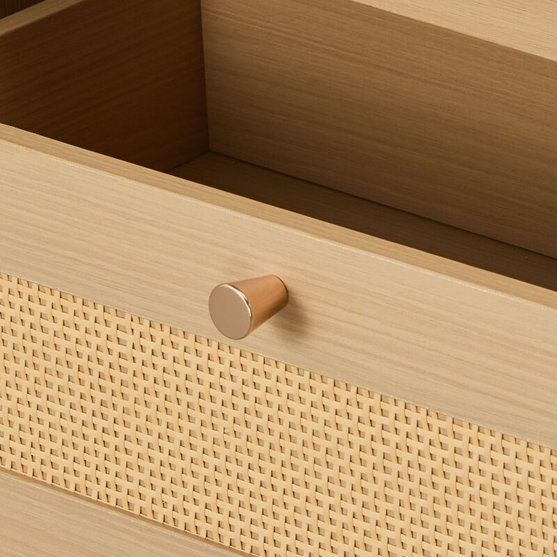 Nadwox 5-Drawer Rattan Dresser image number 6