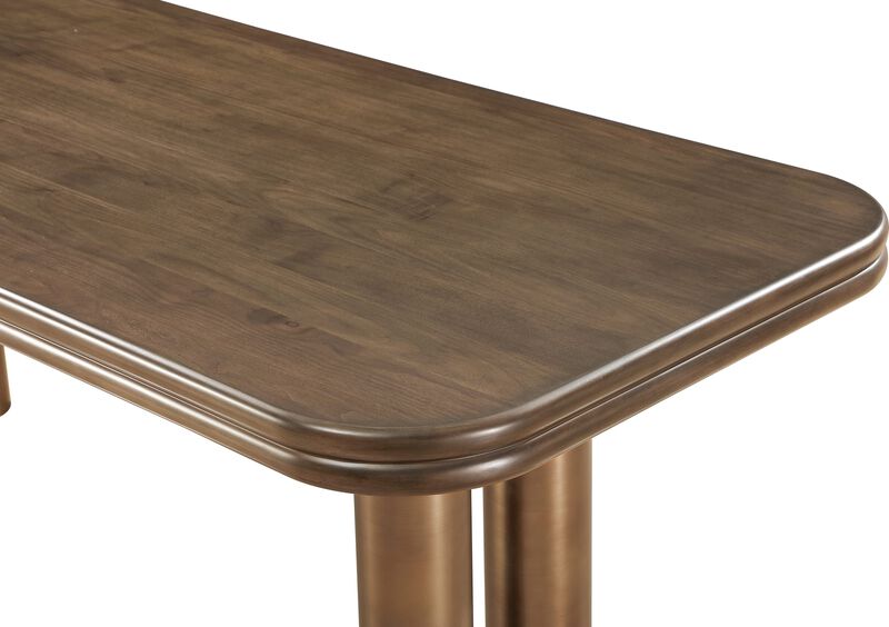 Mataranka Rectangular Dining Table in Bistre and Brushed Golden Stainless Steel