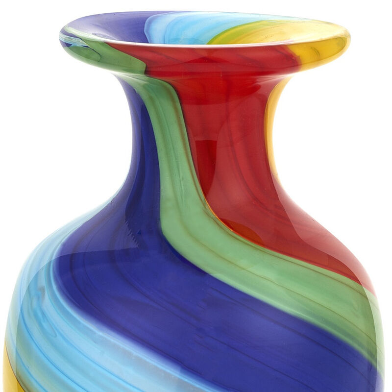 Abstract Round Murano Glass Table Vase &ndash; Stylish Vase for Dining Table, Coffee Table, or Entryway