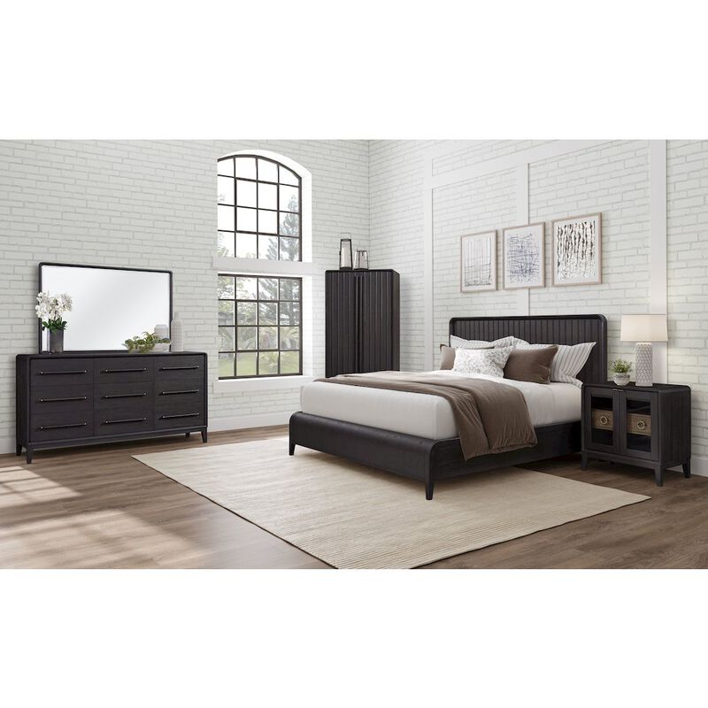 Aurora Queen Waterfall Panel Bed