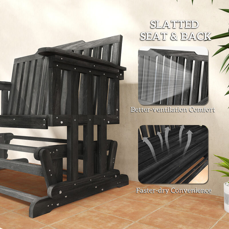 Hivvago 2-Person Patio Glider Bench with Wide Armrests image number 5