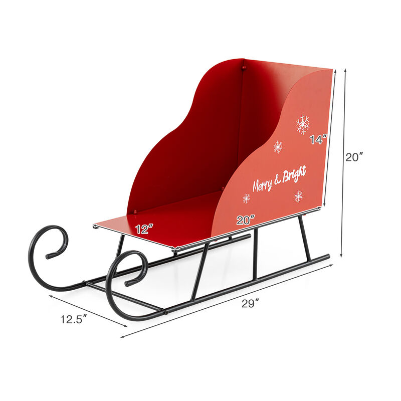 Christmas Santa Sleigh Basket with Metal Frame for Gift Storage and Decor image number 2