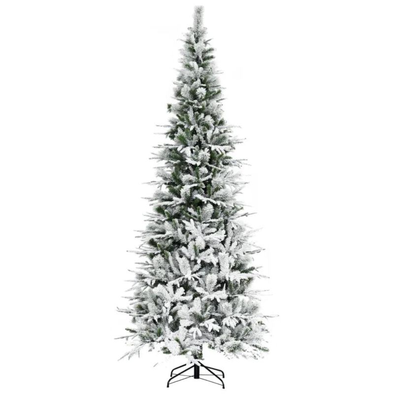 BreeBe Unlit Snow Flocked Artificial Pine Christmas Tree with 1159 Tips image number 0