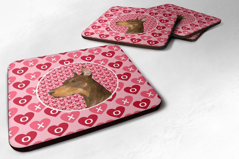 Caroline's Treasures SS4468FC Doberman Foam Coasters (Set of 4), 3.5 H x 3.5 W, Multicolor image number 0
