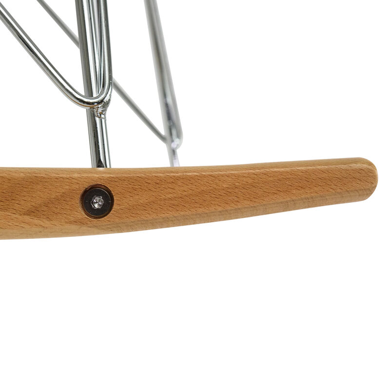 LeisureMod Wilson Twill Fabric Eiffel Rocking Chair