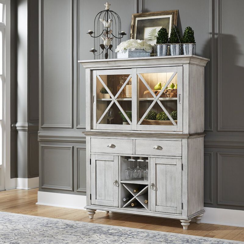 Liberty Furniture Hutch & Buffet in Rubberwood Solids w/ Pine Veneers image number 2