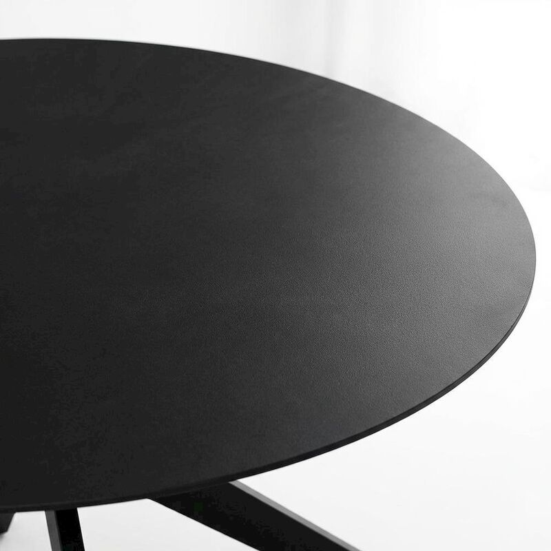 Black Oval Wood Dining Table, Modern Style, Seats 8 image number 2