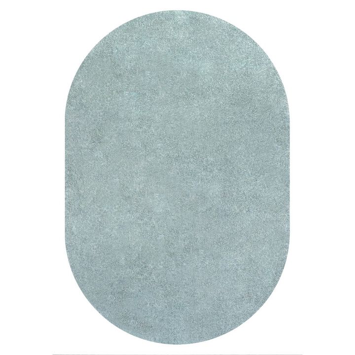 Haze Solid Low Pile Oval Area Rug