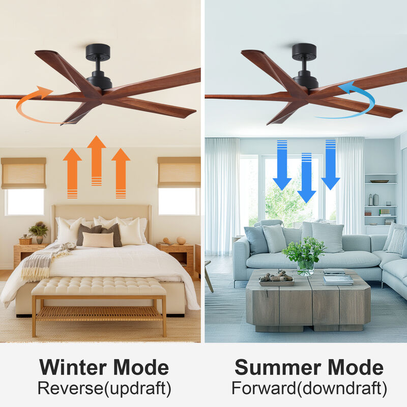 ELEMENT ACE Low Profile Reversible Ceiling Fan with Remote Control Quiet Operation Energy Efficient DC Motor 6 Adjustable Speeds Ideal for Medium Sized Rooms Year Round Use image number 6