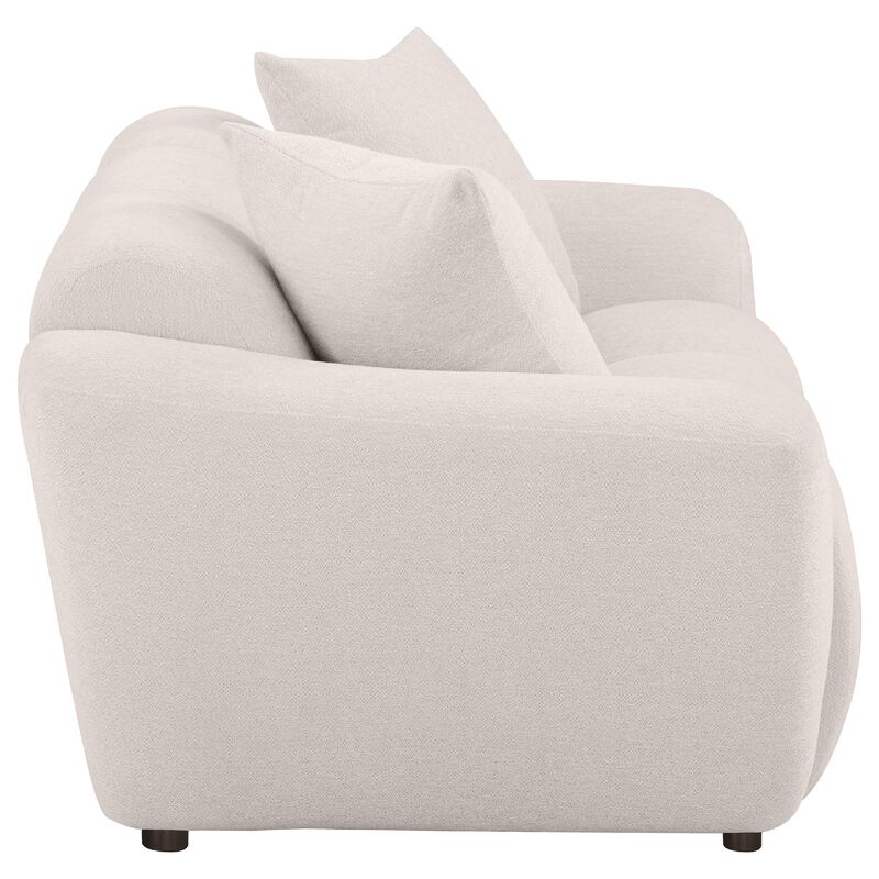 Decy Loveseat, 2 Pillows, Greige Chenille, Wide Grid Tufted, 72 Inch image number 4