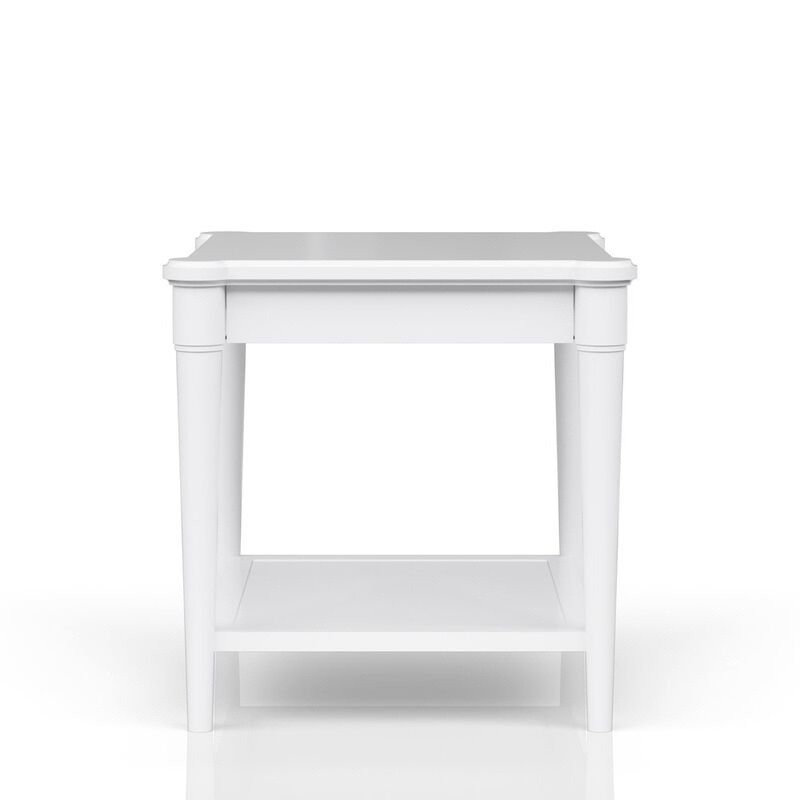 Wilmington Wood End Table-White