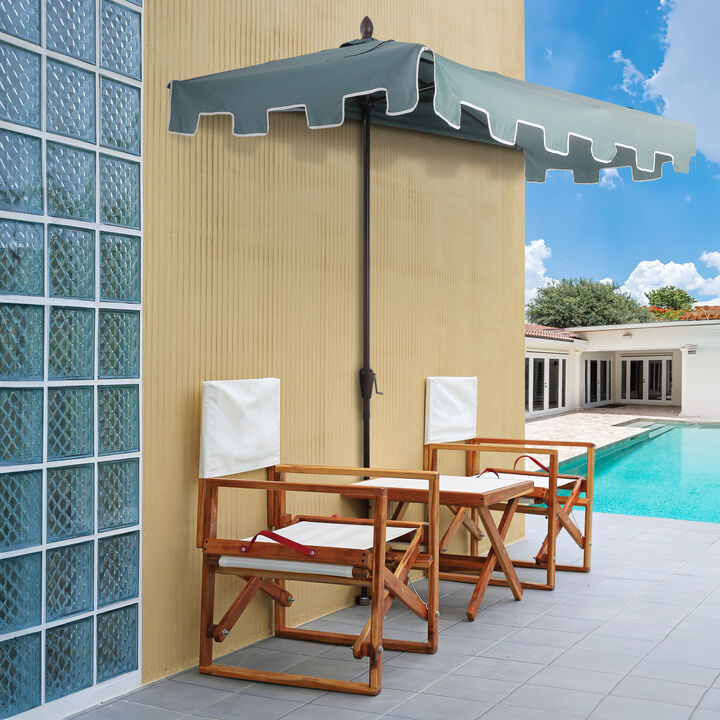 Sidney Classic MidCentury Rectangular Half Market Patio Umbrella with Crank, Wind Vent and UV Protection