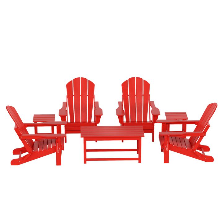 WestinTrends 7-Piece Outdoor Paio Adirondack Conversation Seating Set