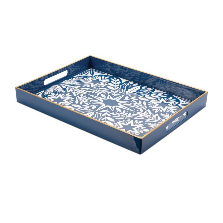 North Star Pattern Tray for Festive Table Setting, Buffet, or Shelf Display