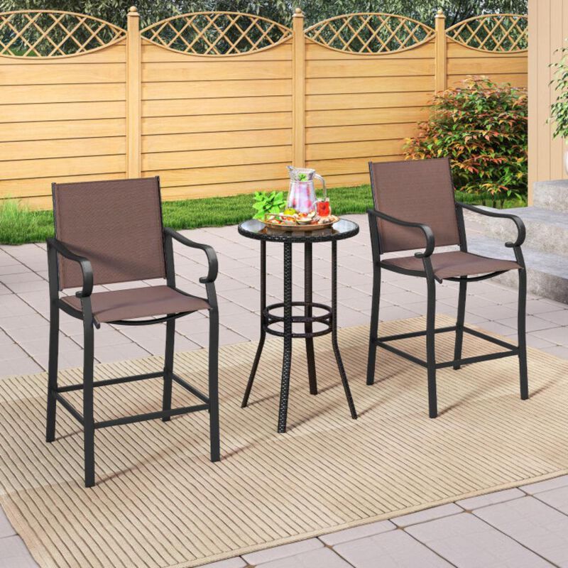 Hivvago Outdoor Counter Height Bar Stools with Breathable Mesh Fabric
