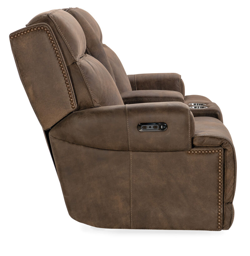 Wheeler Power Console Loveseat with Power Headrest