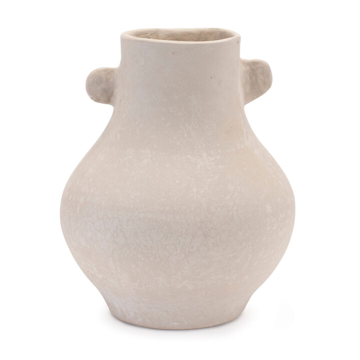 HomeRoots 10" Beige Recycled Paper Round Urn