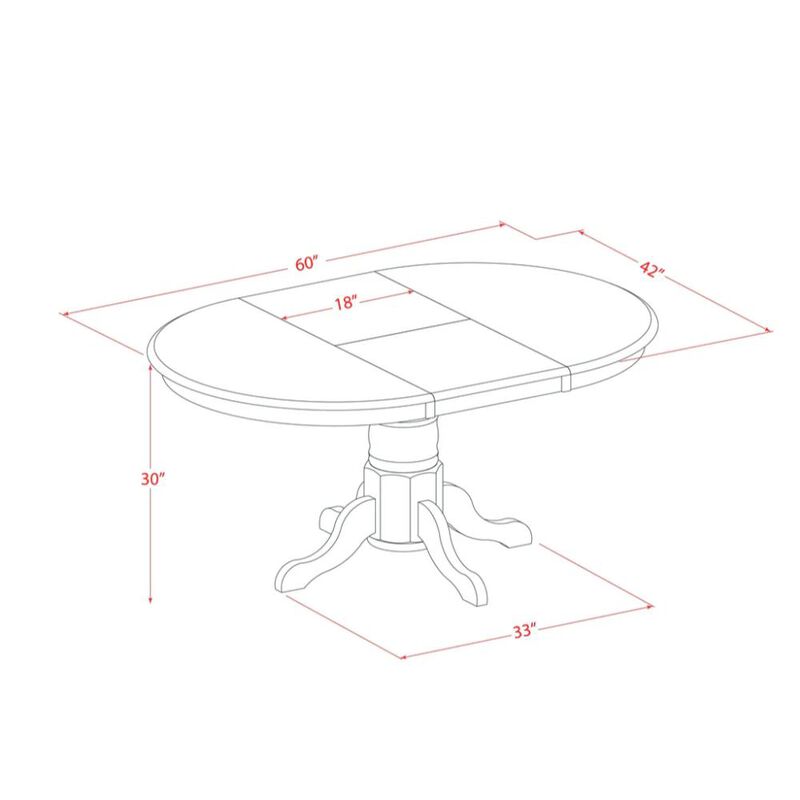 7Pc Dining Room Set – Oval Table with Leaf and 6 Dining Chairs