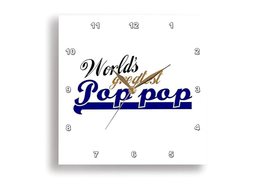 Worlds Greatest Pop Grandfather Nickname Wall Clock 13 Inch Home Decor